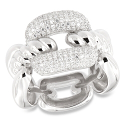 Inel din argint  cu pietre Cubic Zirconia Incolor