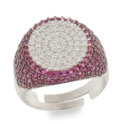 Inel din argint  cu pietre Cubic Zirconia Incolor, Cubic Zirconia Roz