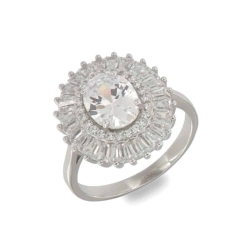 Inel din argint  cu pietre Cubic Zirconia Incolor