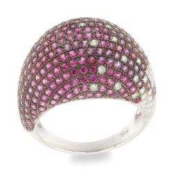 Inel din argint  cu pietre Cubic Zirconia Incolor, Cubic Zirconia Roz