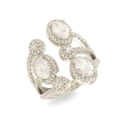Inel din argint  cu pietre Cubic Zirconia Incolor
