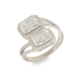 Inel din argint  cu pietre Cubic Zirconia Incolor