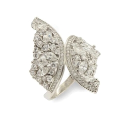 Inel din argint  cu pietre Cubic Zirconia Incolor