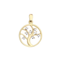 Pandantiv din aur galben cu pietre Cubic Zirconia Incolor