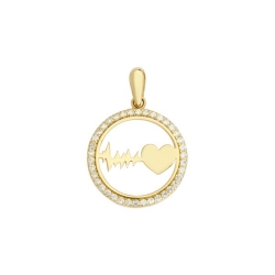 Pandantiv din aur galben cu pietre Cubic Zirconia Incolor