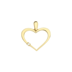 Pandantiv din aur galben cu pietre Cubic Zirconia Incolor