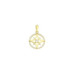 Pandantiv din aur galben cu pietre Cubic Zirconia Incolor