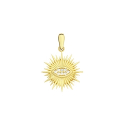 Pandantiv din aur galben cu pietre Cubic Zirconia Incolor