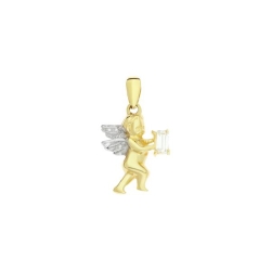 Pandantiv din aur galben cu pietre Cubic Zirconia Incolor