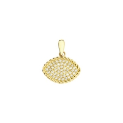 Pandantiv din aur galben cu pietre Cubic Zirconia Incolor