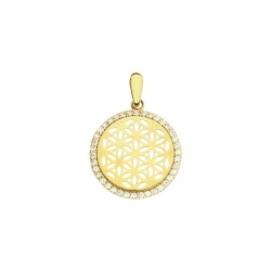 Pandantiv din aur galben cu pietre Cubic Zirconia Incolor