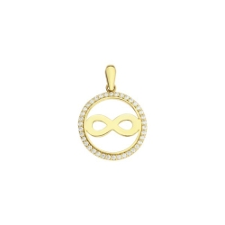Pandantiv din aur galben cu pietre Cubic Zirconia Incolor