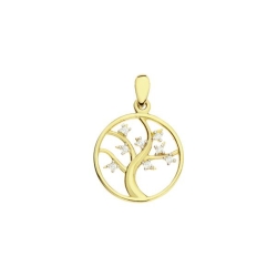Pandantiv din aur galben cu pietre Cubic Zirconia Incolor
