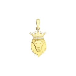 Pandantiv din aur galben cu pietre Cubic Zirconia Incolor