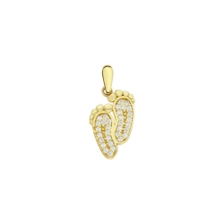 Pandantiv din aur galben cu pietre Cubic Zirconia Incolor