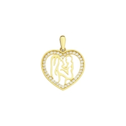 Pandantiv din aur galben cu pietre Cubic Zirconia Incolor