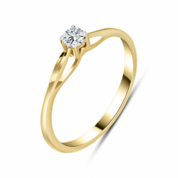 Inel din aur galben cu Cubic Zirconia Incolor