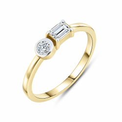 Inel din aur galben cu Cubic Zirconia Incolor