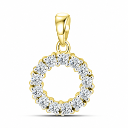 Pandantiv din aur galben cu Cubic Zirconia Incolor