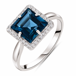 Inel din aur alb cu Cubic Zirconia Incolor, Topaz London
