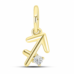 Pandantiv din aur galben cu Cubic Zirconia Incolor
