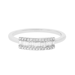 Inel din aur alb cu pietre Diamant