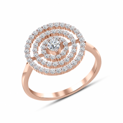 Inel din aur roz cu Cubic Zirconia Incolor