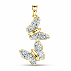 Pandantiv din aur galben cu Cubic Zirconia Incolor