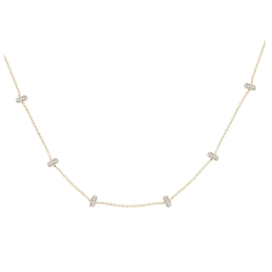 Colier din aur galben cu pietre Diamant