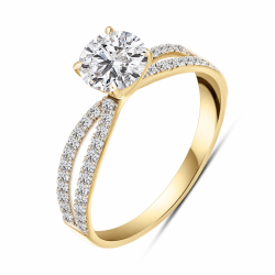 Inel din aur galben cu Cubic Zirconia Incolor