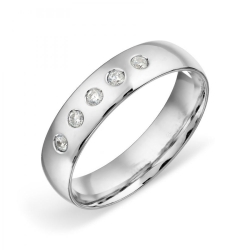 Verighetă din aur alb cu pietre Cubic Zirconia Incolor