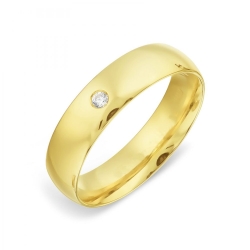 Verighetă din aur galben cu pietre Cubic Zirconia Incolor