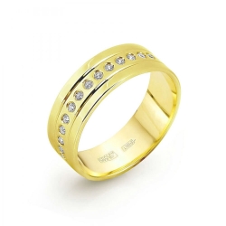 Verighetă din aur galben cu pietre Cubic Zirconia Incolor