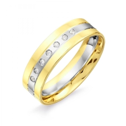 Verighetă din aur  cu pietre Cubic Zirconia Incolor