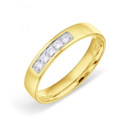 Verighetă din aur galben cu pietre Cubic Zirconia Incolor
