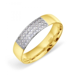 Verighetă din aur galben cu pietre Cubic Zirconia Incolor