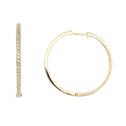 Cercei Creole din aur galben cu pietre Diamant