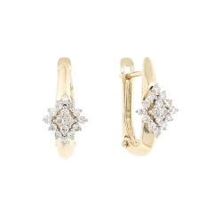 Cercei din aur galben cu pietre Diamant