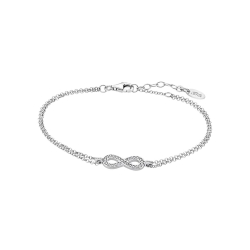 Brățară din argint  cu pietre Cubic Zirconia Incolor, Textil
