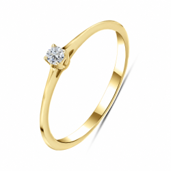 Inel din aur galben cu Cubic Zirconia Incolor