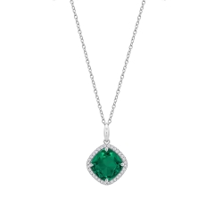 Colier din argint  cu pietre Cubic Zirconia Incolor, Cubic Zirconia Verde