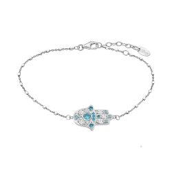 Brățară din argint  cu pietre Cubic Zirconia Incolor, Cubic Zirconia Albastru