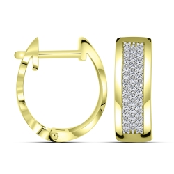 Cercei Creole din aur galben cu pietre Diamant