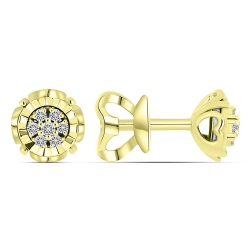 Cercei Pusete din aur galben cu pietre Diamant