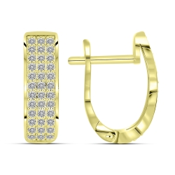 Cercei din aur galben cu pietre Diamant