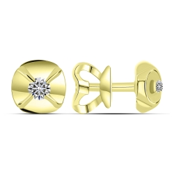Cercei Pusete din aur galben cu pietre Diamant