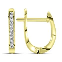 Cercei din aur galben cu pietre Diamant