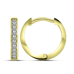 Cercei Creole din aur galben cu pietre Diamant