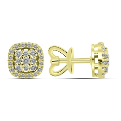 Cercei Pusete din aur galben cu pietre Diamant