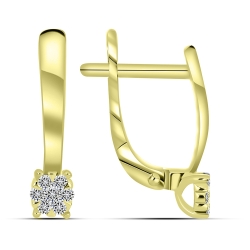 Cercei din aur galben cu pietre Diamant